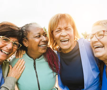 Claritox Pro happy elderly female group 